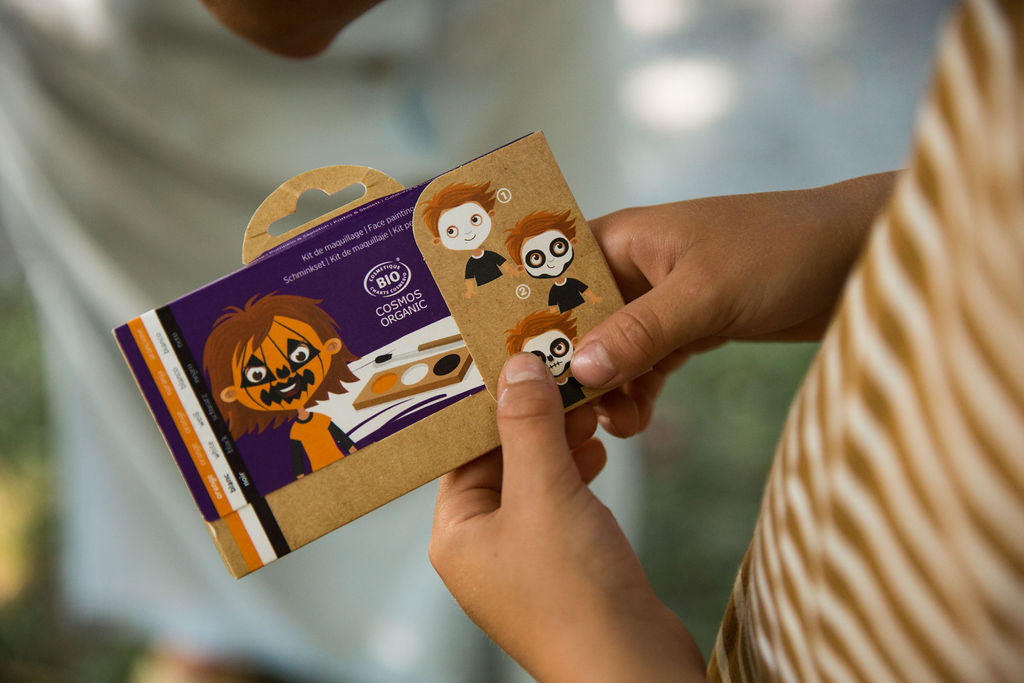 3-Color Face Painting kit - Pumpkin and Skeleton COSMOS