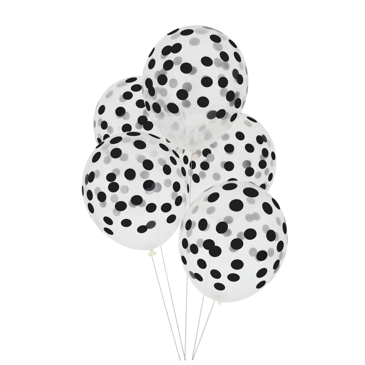 Balloons Printed Confetti  5 pieces - black