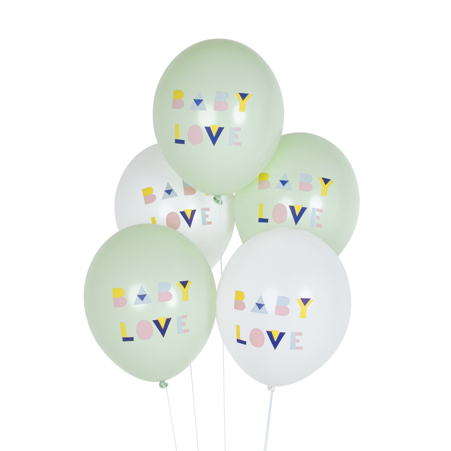 Balloons Tattooed  5 pieces - mint baby shower