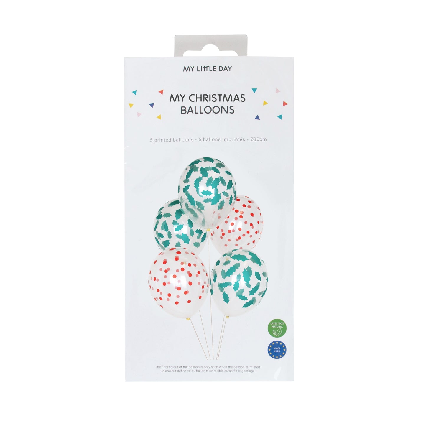 Balloons Tattooed  5 pieces - christmas holly