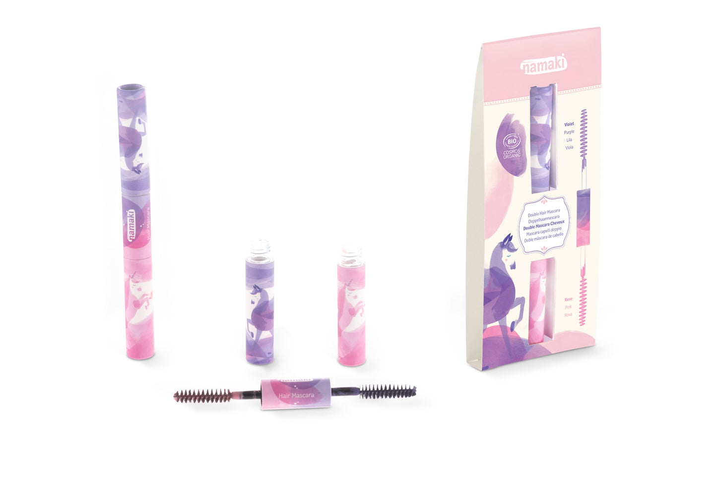 Cosmos Organic - Hårmascara - double tip pink and purple