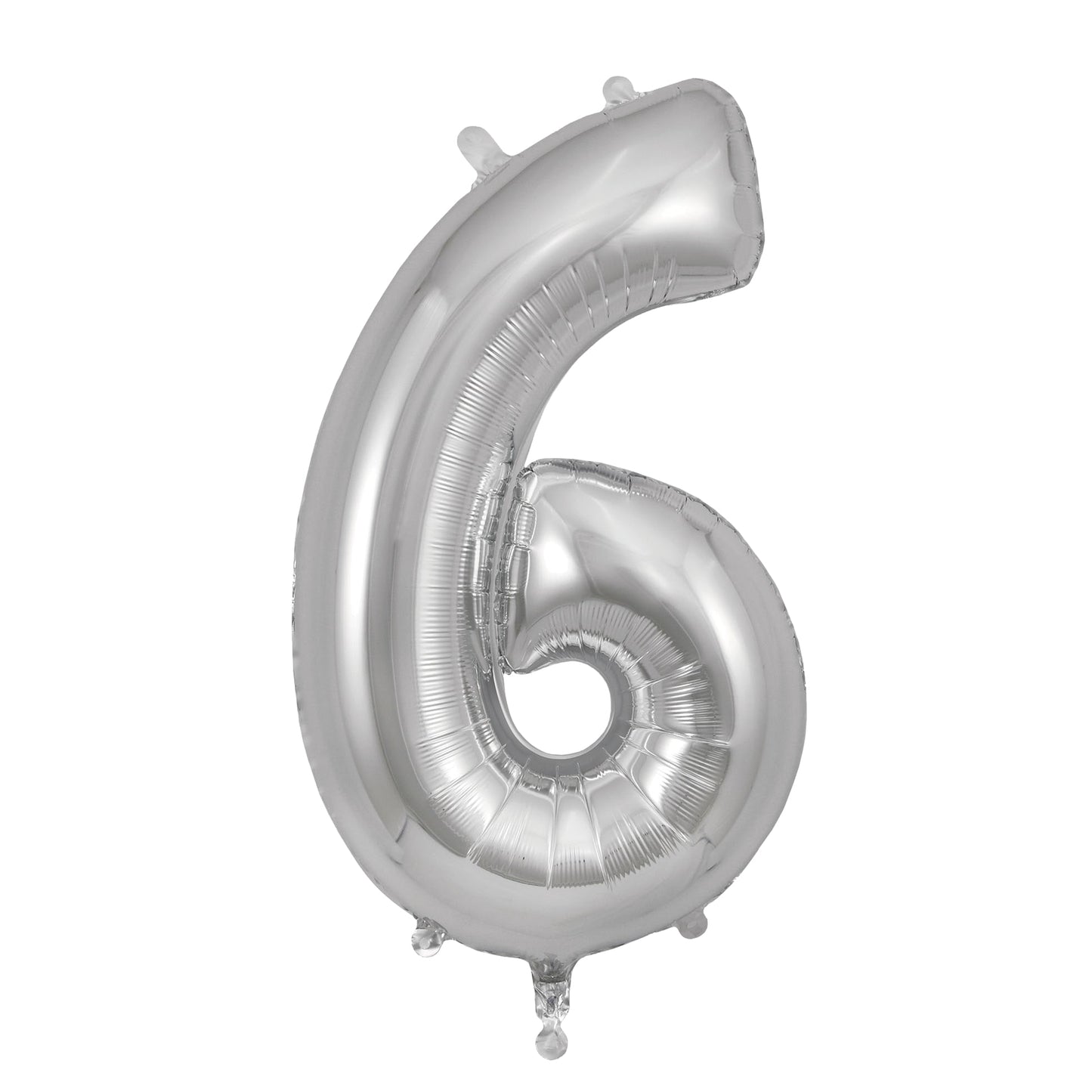 Balloon Foil Number 6 - Silver