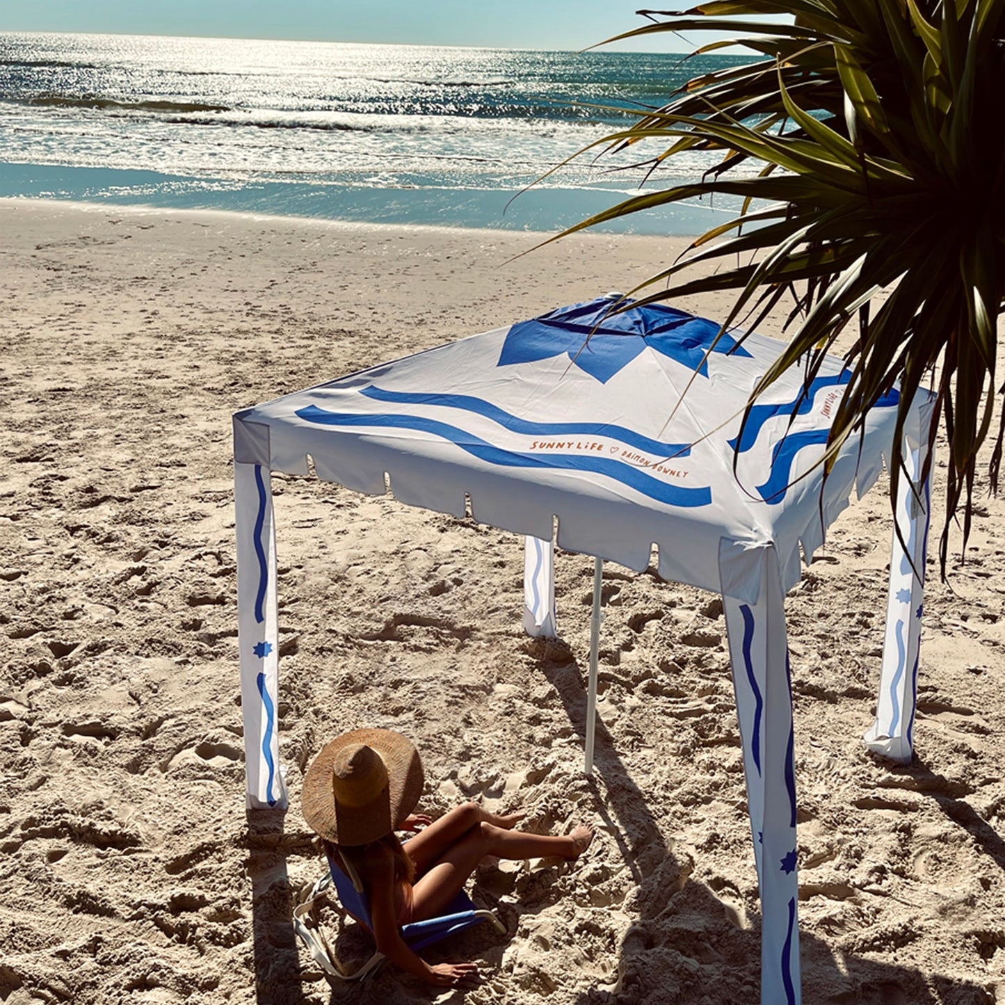 Beach Umbrella Cabana Style Deep Blue