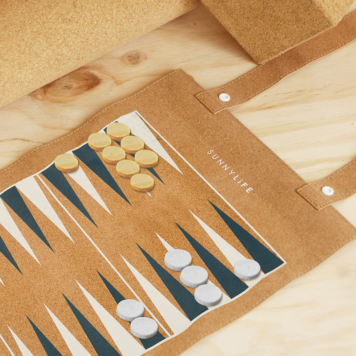 Wooden and Cork Roll-Up Game Monochrome