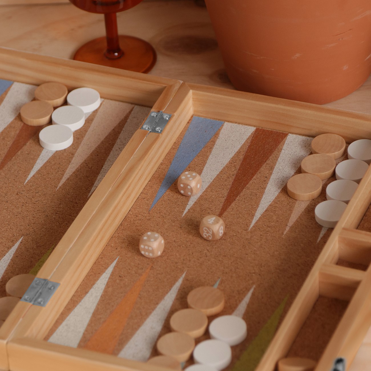 Wooden & Cork Backgammon Majorelle