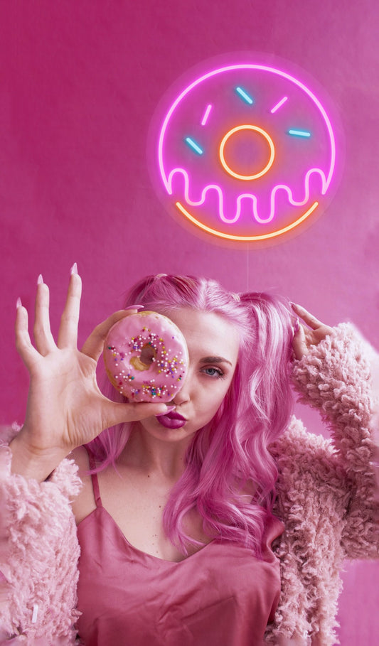 Neon LED skilt - Donut