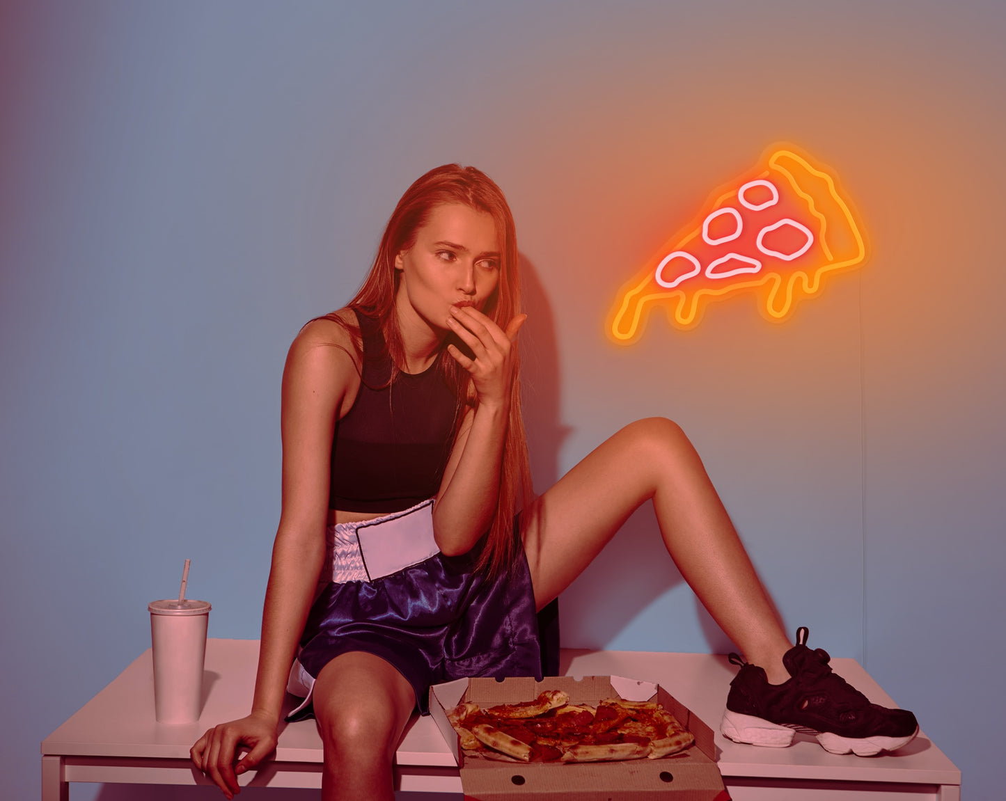 Væglys: Pizza - Neon LED